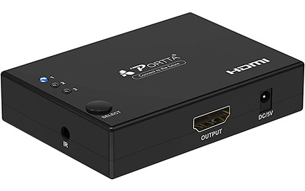 Portta conmutador automático con 3 puertos HDMI2 3 puerto con IR Negro