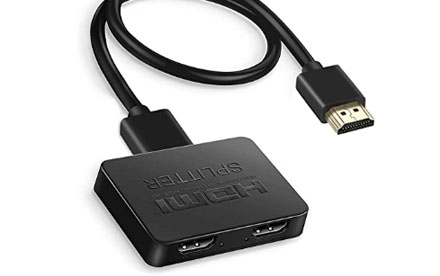 HDMI Divisor para monitores duplicado/espejo solamente, 1x2 HDMI Splitter 1 a 2 Amplificador para Full HD 1080P 3D