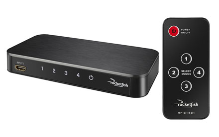 Rocketfish RF-G1501 - Caja de conmutadores HDMI de 4 puertos